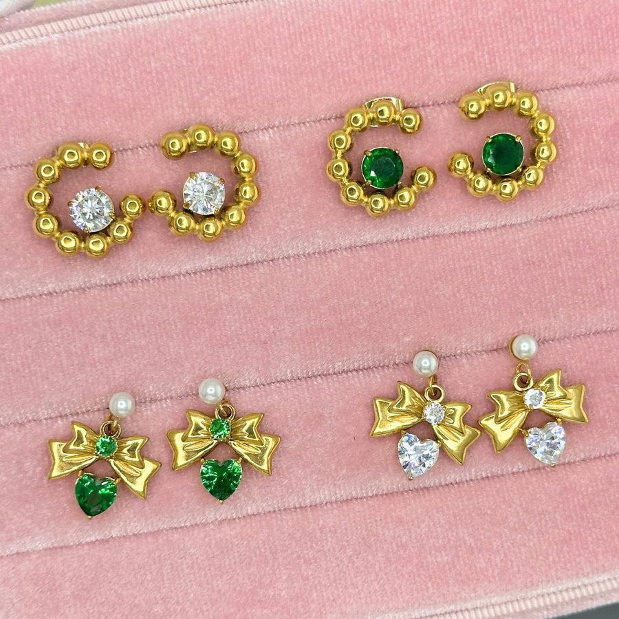 Amara Heart & Bows Earrings