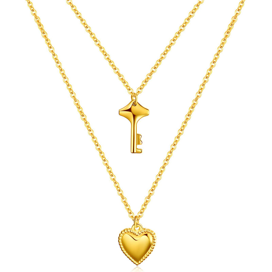 Amara Heart & Key Céleste Necklace