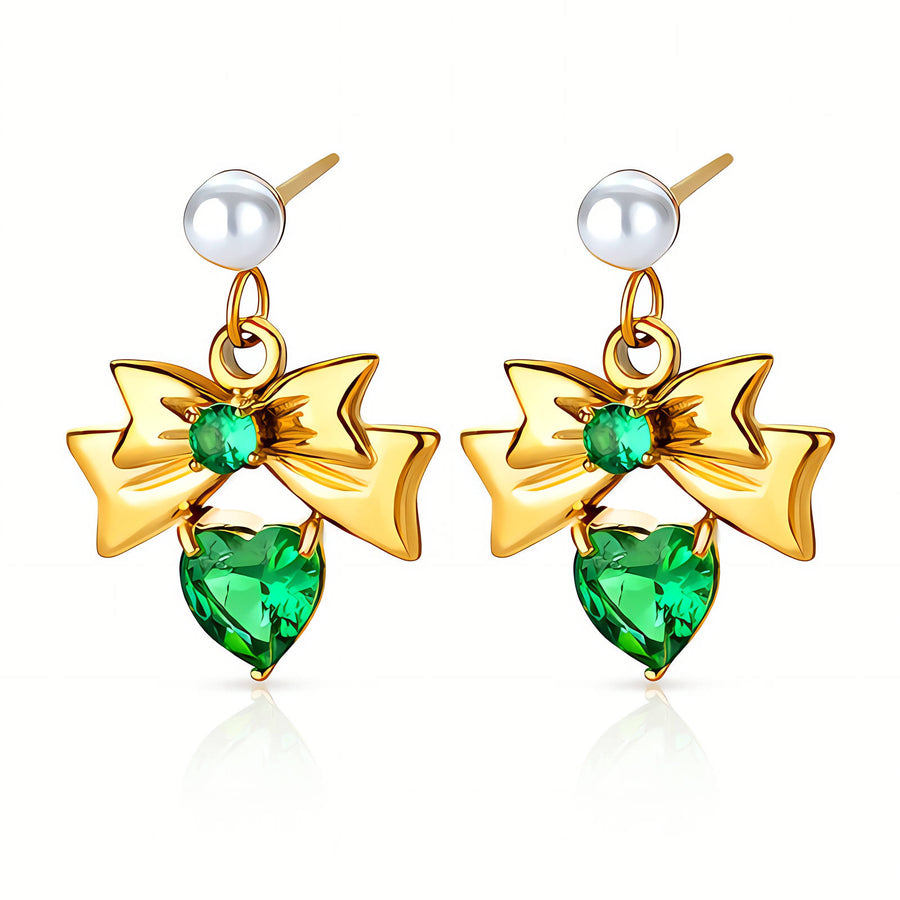 Amara Heart & Bows Earrings