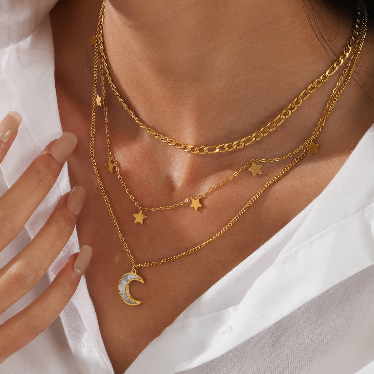 Astre Crescent & Star Odette Necklace