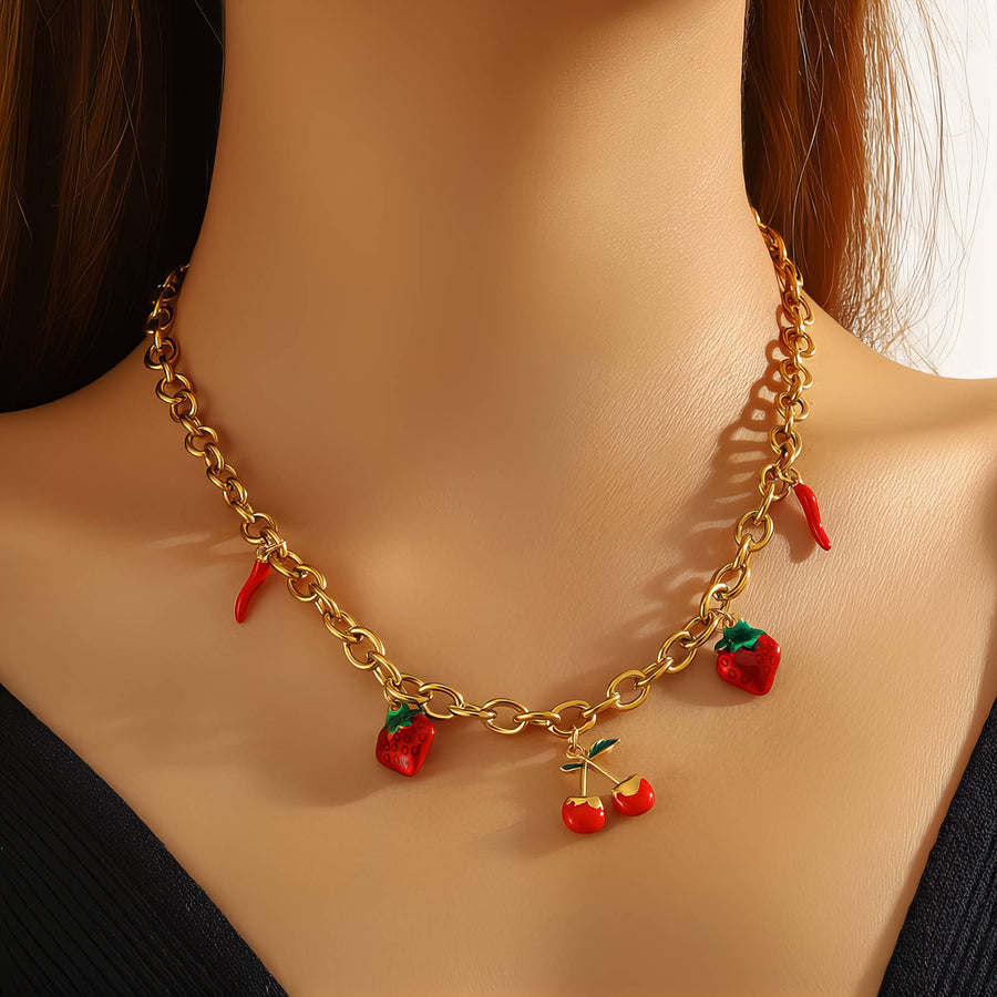 Fraise Strawberry Céleste Necklace