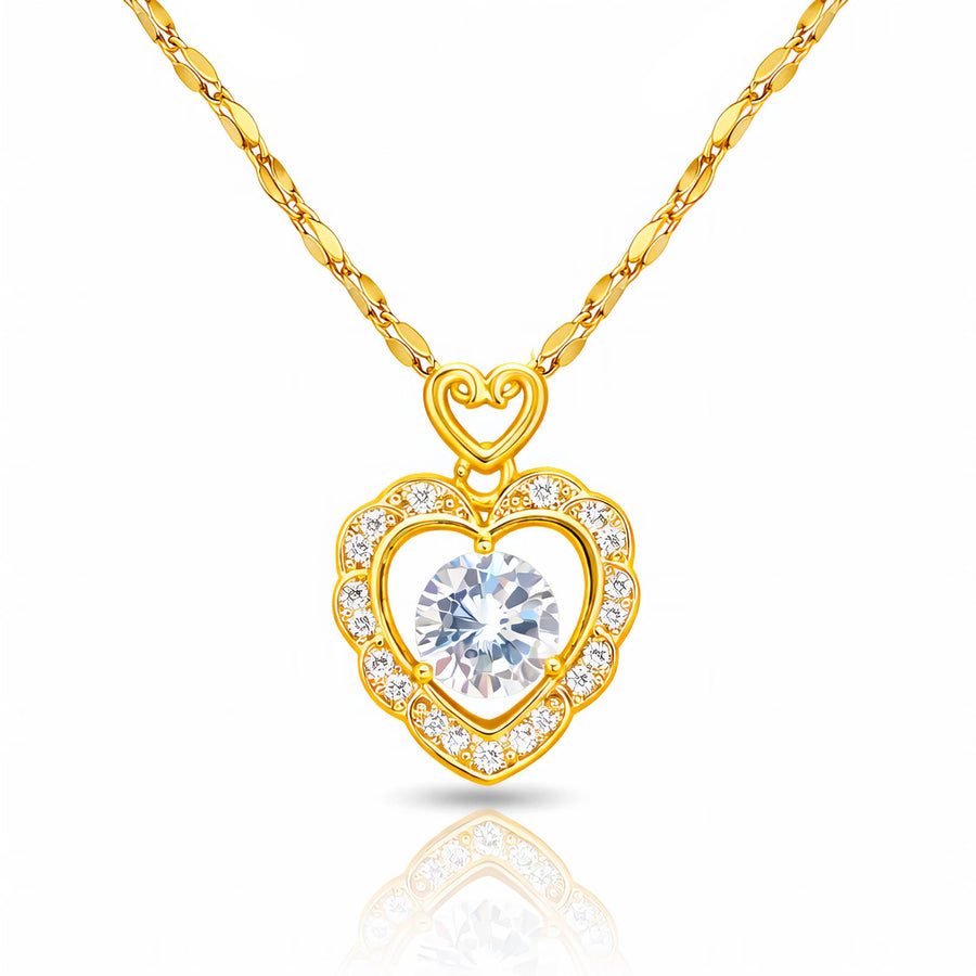 Amara Heart Marguerite Necklace