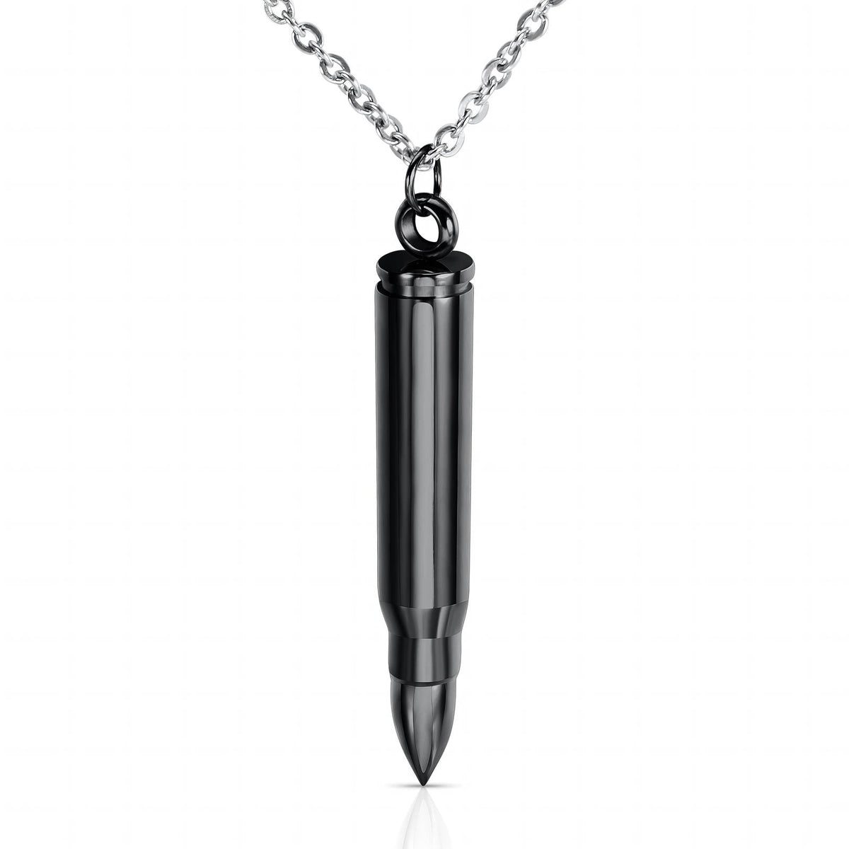 Men's Black Bullet Necklace